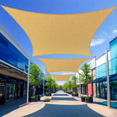 Shade&Beyond 12'X18' sun shade sail in sand colour front view