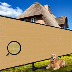 Shade&Beyond 5' x 50' privacy screen in sand colour, front view