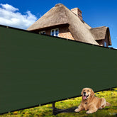 Shade&Beyond 8' x 25' Privacy Screen in Dark Green front view