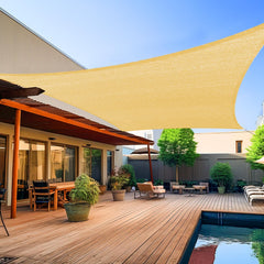 Shade&Beyond 8'X10' Sun Shade Sail in Sand front view
