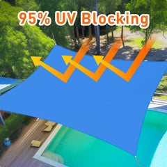 Shade&Beyond blue shade sail showing D-ring detail