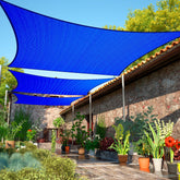 ShadeMart 10' x 20' blue rectangle shade sail front view