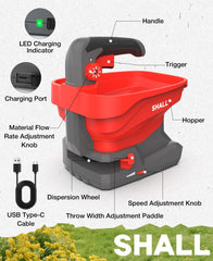 SHALL Fertilizer Spreader showing adjustable settings
