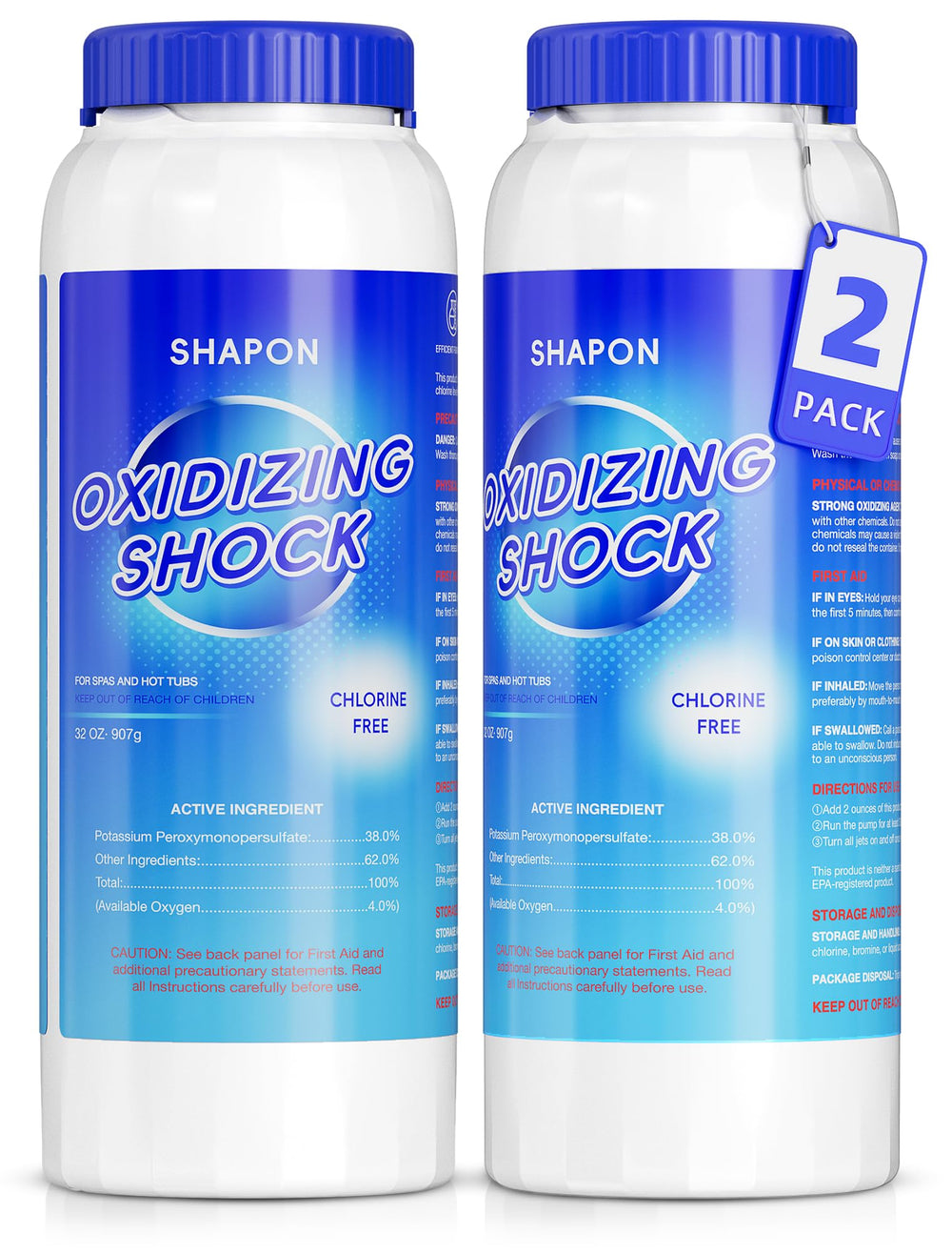 SHAPON Non-Chlorine Hot Tub Shock 32 Oz front view