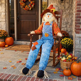 Shappy 60 Inch scarecrow front view with bright colours