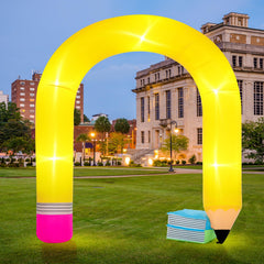 Shappy 9ft Inflatable Pencil Arch with LED lights front view