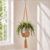 Shappy Boho Macrame Plant Hanger with two jute hangers and hooks