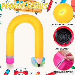 Shappy Inflatable Pencil Arch set up in a school yard