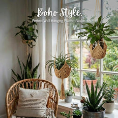 Shappy Macrame Plant Hanger, jute colour close-up