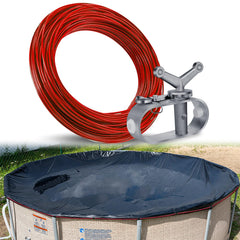 Shappy Pool Cover Cable and Winch Kit Red front view