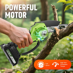 Sharklogger Mini Chainsaw showing compact design