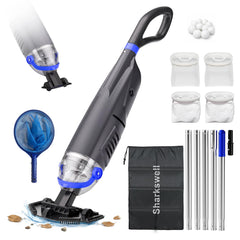 Sharkswell cordless pool vacuum with telescopic pole extended