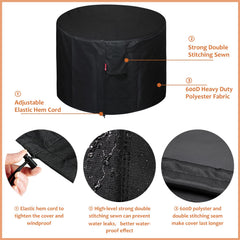 SheeChung Fire Pit Cover 30-inch on a patio fire pit