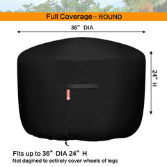 SheeChung Fire Pit Cover side view with adjustable drawstring