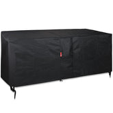SheeChung rectangular fire pit cover 50"L x 25"W black front view