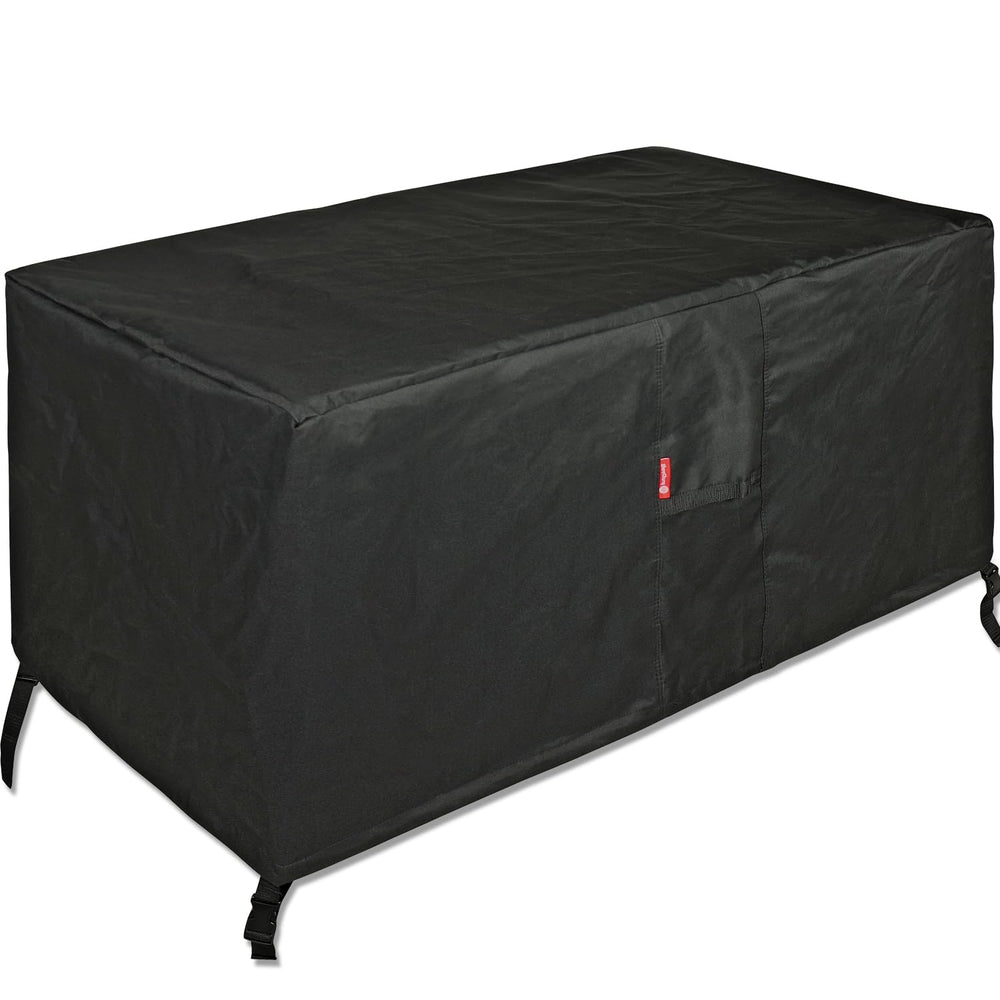 SheeChung Rectangular Fire Pit Cover front view, black