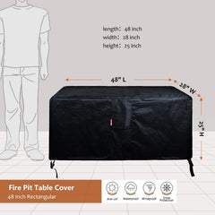 SheeChung Rectangular Fire Pit Cover side view with buckles
