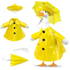 Shilkare raincoat porch goose outfit set with umbrella and hat in yellow