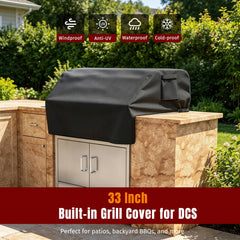 SHINESTAR 32 Inch Grill Cover showing adjustable side buckles