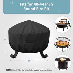 SHINESTAR fire pit cover with 600D heavy-duty fabric close-up