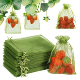 Shintop 100Pcs Fruit Protection Bags front view, green organza material