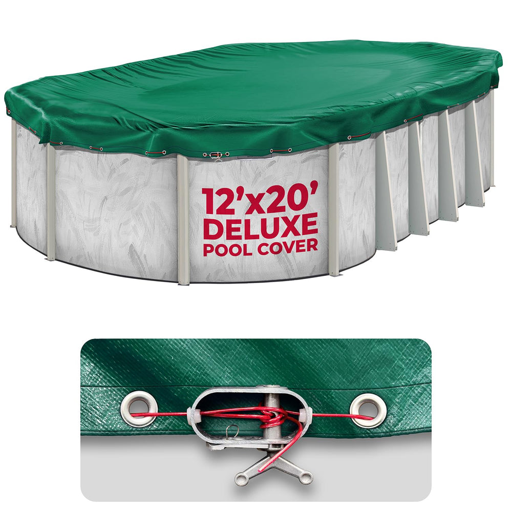 Shop Square 12x20 ft oval winter pool cover in green