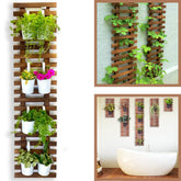 ShopLaLa Wall Planter 150cm dark brown wood trellis front view