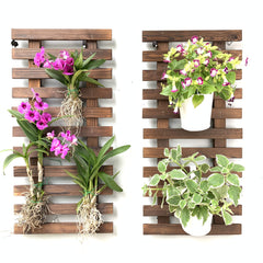 ShopLaLa Wall Planters 60cm dark brown wood front view