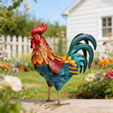 Shorayn Metal Rooster Statue outdoor garden decor front view