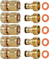 SHOWNEW 3/4 inch brass quick connect hose fittings set front view