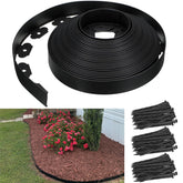 shsyue 49FT landscape edging kit with black plastic border and stakes