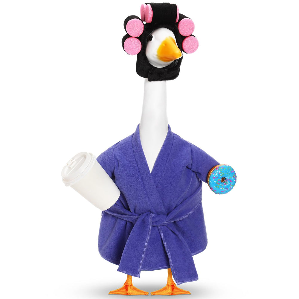 Shyyween Porch Goose Outfit purple bathrobe with accessories