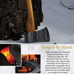 Side view of 1844 Helko Werk Expedition Axe handle