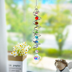 Side view of 20.5in suncatcher showing spiral tail design