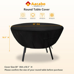 Side view of Aacabo Round Table Cover showing elastic cord