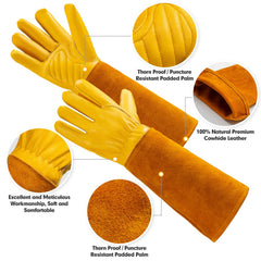Side view of Acdyion Thorn Proof Gardening Gloves with gauntlet cuff