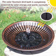 Side view of AIHAOKAN Solar Bird Bath Fountain