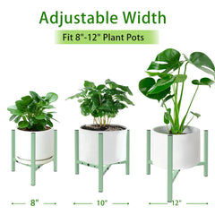 Side view of Airpark plant stand showing adjustable width feature