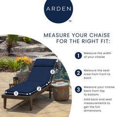 Side view of Arden Outdoor Chaise Cushion, showing thickness