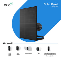 Side view of Arlo Solar Panel Charger with included USB-C adapter