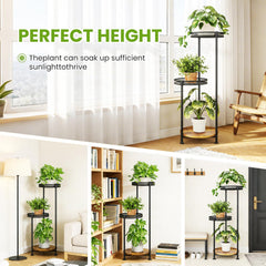 Side view of Atpddpey 3 Tier Corner Plant Stand showing tiered design