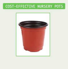 Side view of Augshy 4-inch nursery pots with drainage holes