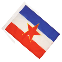 Side view of AZ FLAG Yugoslavia Flag showing hanging cords