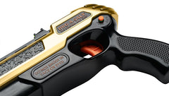 Side view of BUG-A-SALT Gold Digger showing the barrel and Patridge sight