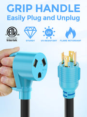 Side view of CircleCord Blue Adapter Cord