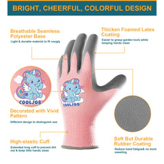 Side view of COOLJOB Kids Gardening Gloves showing the elastic wrist