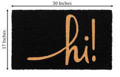 Side view of Croft&Cane Black Coir Doormat showing thickness