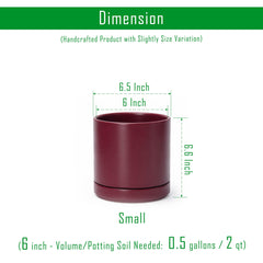 Side view of D'vine Dev Ceramic Planter Pot on tabletop