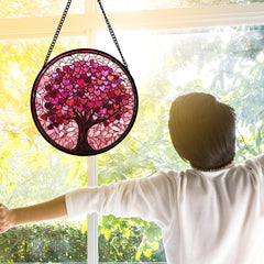 Side view of DASTOLL Stained Glass Suncatcher showing details