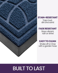 Side view of DEXI Front Door Mat showing non-slip rubber backing